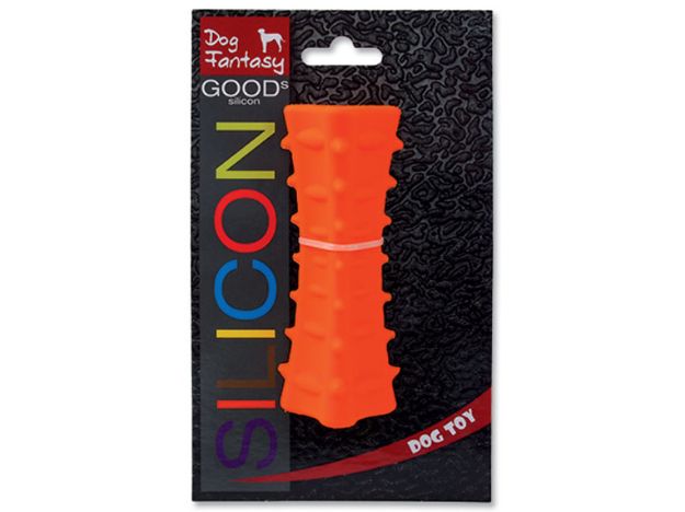 Obrázek Hračka DOG FANTASY silikonový hranol tříboký oranžový 12,5 cm 