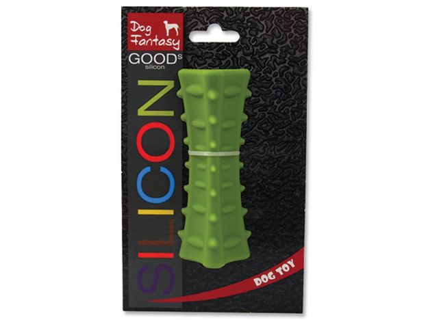 Obrázek Hračka DOG FANTASY silikonový hranol tříboký tmavě zelený 12,5 cm 