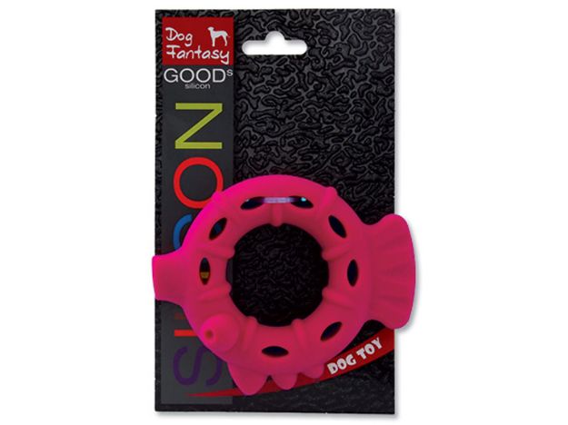 Obrázek Hračka DOG FANTASY silikonový kroužek červený 10 cm 