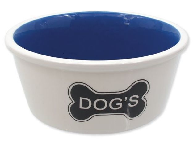 Miska DOG FANTASY keramická bílá vzor kost Dogs 21 cm 1600ml