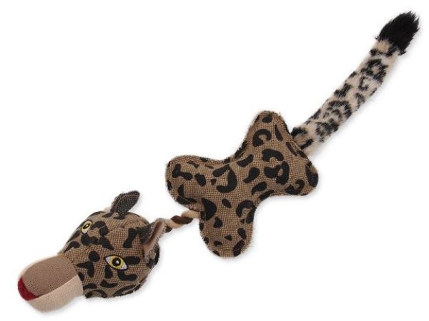 Hracka DOG FANTASY textilní leopard s provazem 55 cm 