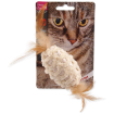 Hracka MAGIC CAT mícek žinylkový s pírky a catnipem mix 20 cm 