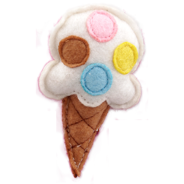 Hracka LET`S PLAY zmrzlina s catnipem bílá 10 cm 