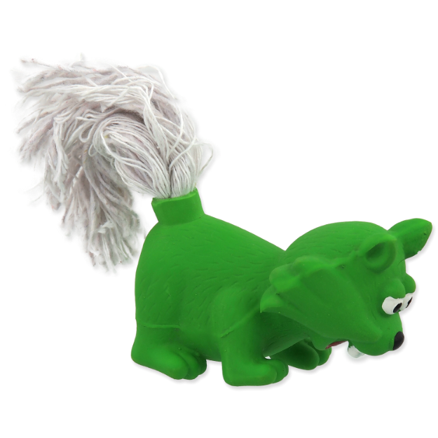 Hracka DOG FANTASY Latex Mini Liška zelená se zvukem 7 cm 