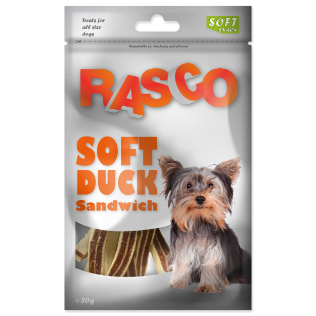 Pochoutka RASCO Dog sendvice z kachního masa 80g