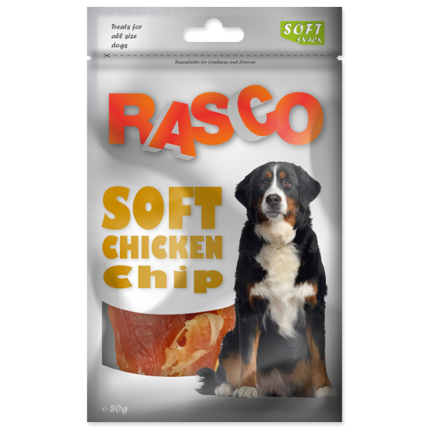 Pochoutka RASCO Dog plátky s kurecím masem 80g