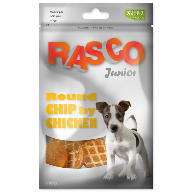 Pochoutka RASCO Dog Junior kolecka z kurecího masa 80g
