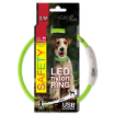 Obojek DOG FANTASY LED nylonový zelený S-M 