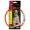 Obojek DOG FANTASY LED nylonový oranžový S-M 