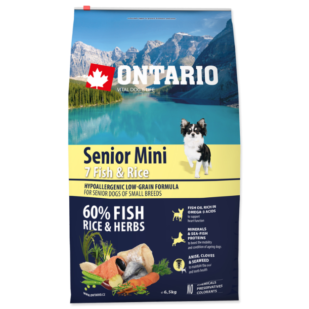 ONTARIO Senior Mini Fish & Rice 6,5kg