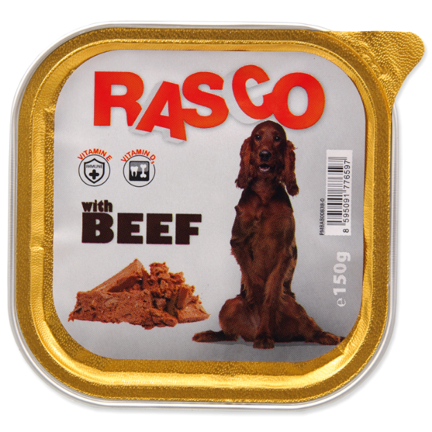Paštika RASCO Dog s hovezím masem 150g
