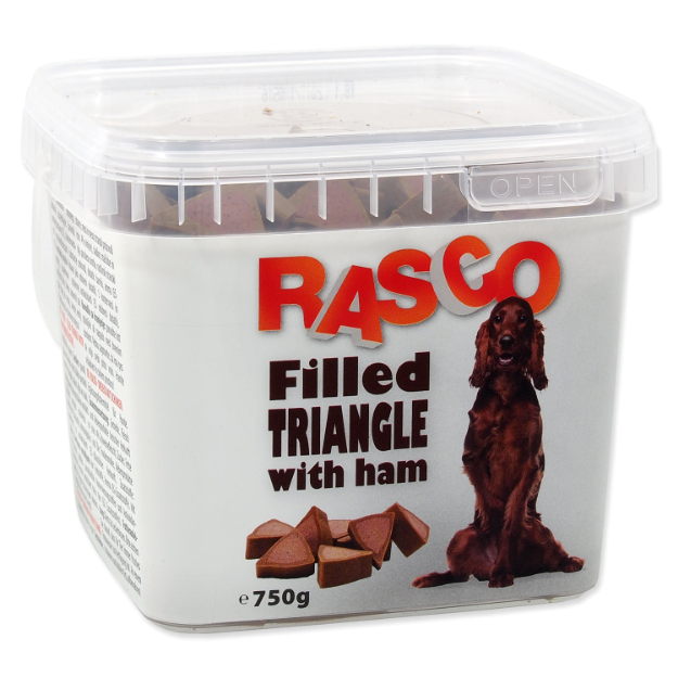 Pochoutka RASCO Dog plnené trojúhelnícky se šunkou 750g