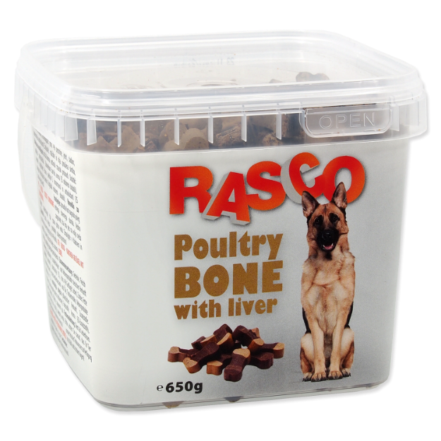 Pochoutka RASCO Dog kosti drubeží s játry 650g