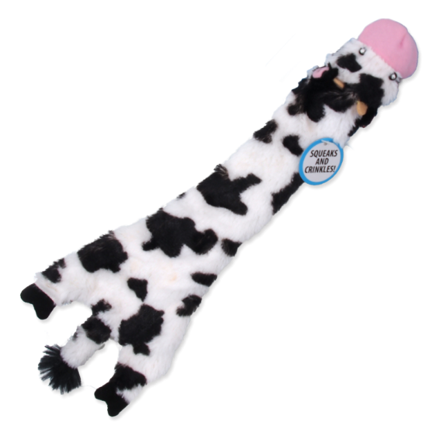 Hracka DOG FANTASY Skinneeez šustící kráva 35 cm 
