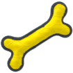 Hracka DOG FANTASY Rubber kost žlutá 24 cm 