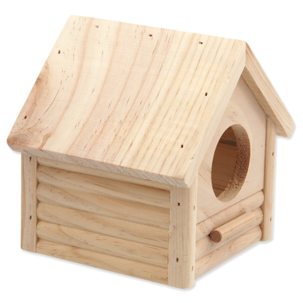 Domek SMALL ANIMALS budka drevený 12 x 12 x 13,5 cm 