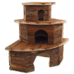 Domek SMALL ANIMALS rohový drevený s kurou 30 x 30 x 16 cm 