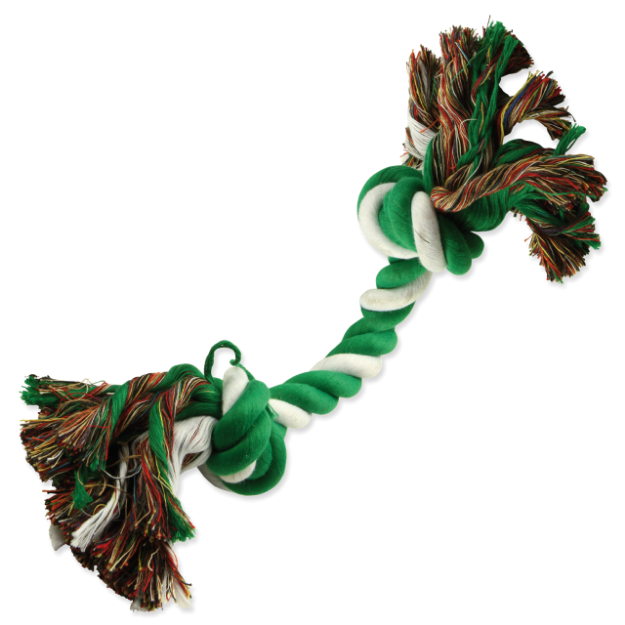 Uzel DOG FANTASY bavlnený zeleno-bílý 2 knoty 20 cm 