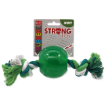 Hracka DOG FANTASY Strong Mint mícek gumový s provazem zelený 8,2 cm 