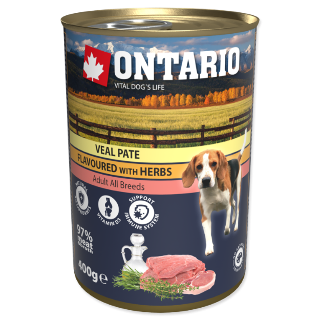 Obrázek Konzerva ONTARIO Dog Veal Pate Flavoured with Herbs