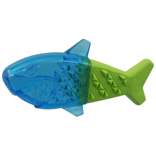 Obrázek Hračka DOG FANTASY Žralok chladící zeleno-modrá 18x9x4cm