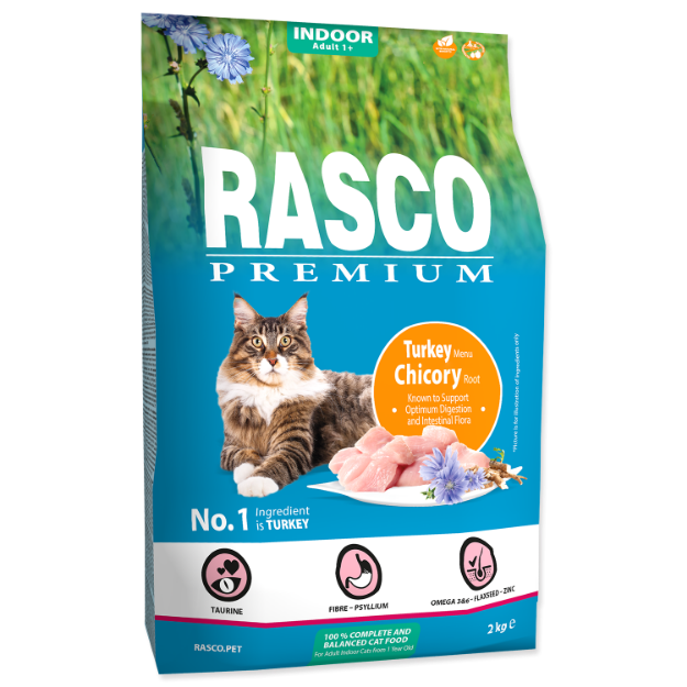 Obrázek RASCO Premium Cat Kibbles Indoor, Turkey, Chicori Root 2 kg