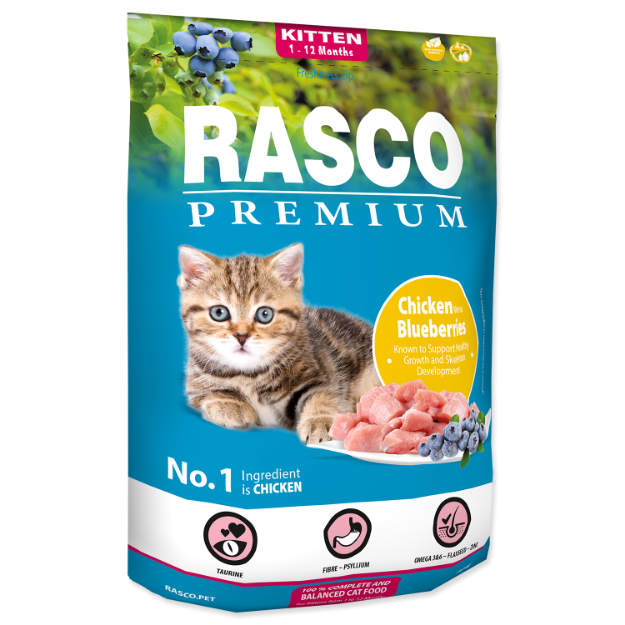Obrázek RASCO Premium Cat Kibbles Kitten, chicken, blueberries 400 g