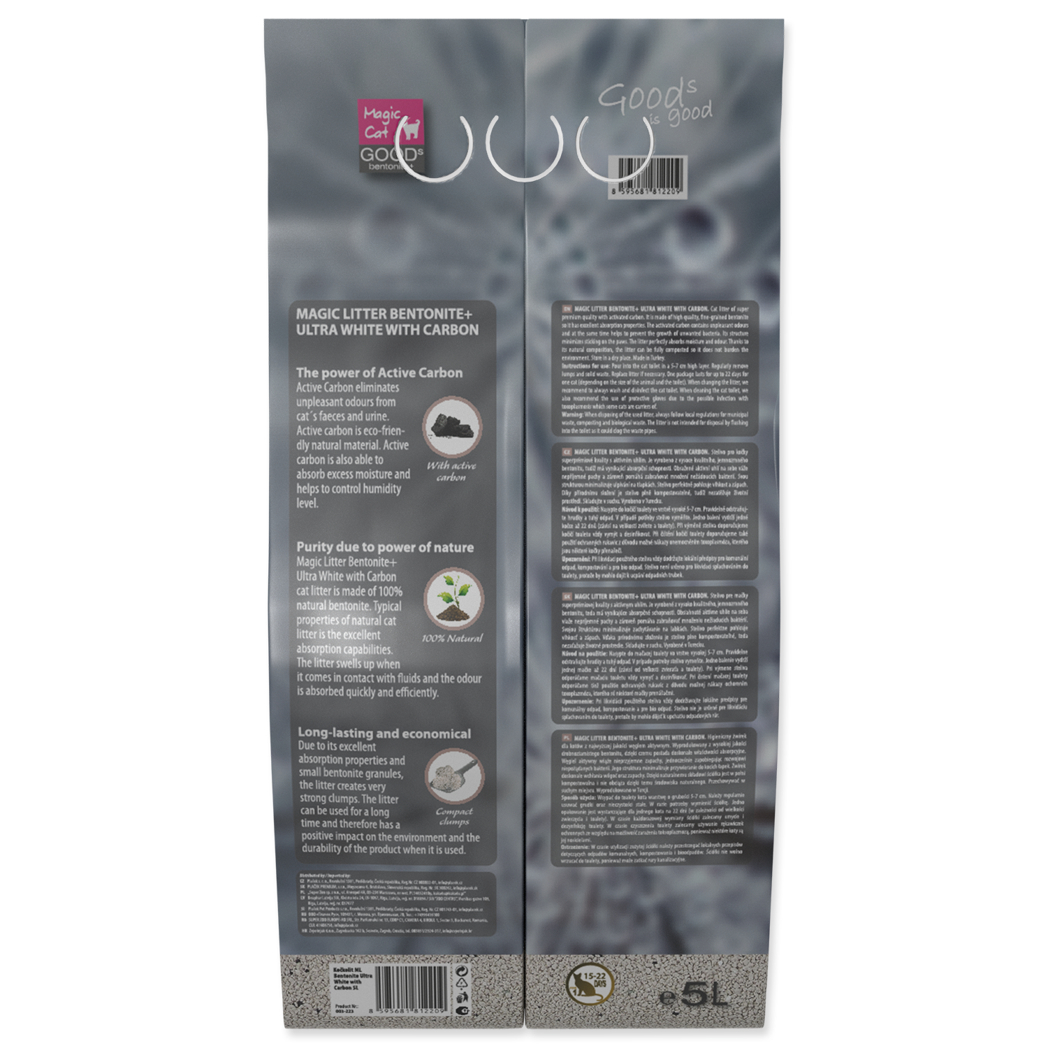 Plaček Pet Product Brand. Kočkolit MAGIC LITTER Bentonite Ultra White