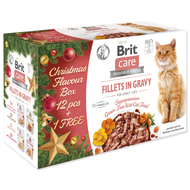 Obrázek Kapsičky BRIT Care Cat Christmas multipack 12 + 1 ks  1105 g